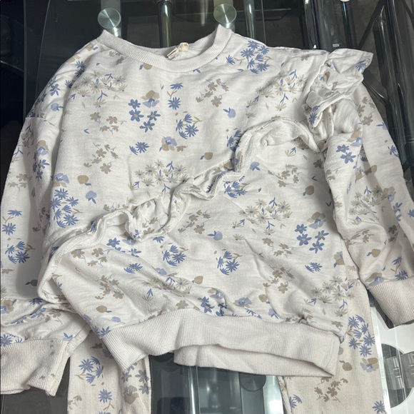Floral Ruffle Sweatshirt - Picture 1 of 4